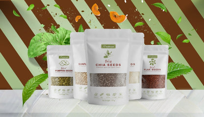 PCOS Seed Cycling Kit – Natural Hormone Balance with Flax, Pumpkin, Sunflower & Sesame Seeds