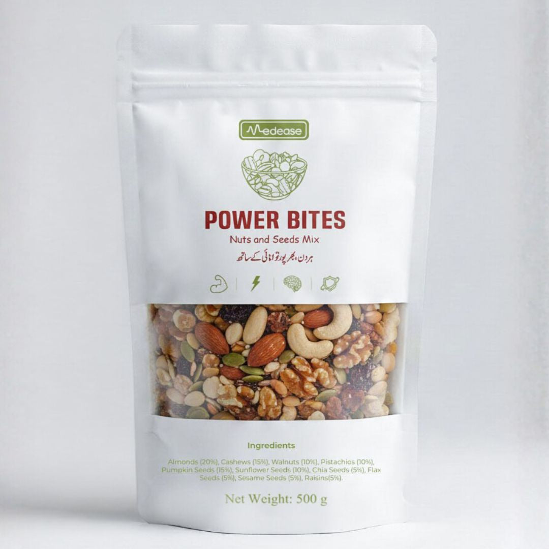 Organic Power Bites - Nuts & Seeds Mix | (Almonds, Cashews, Walnuts, Pistachios, Pumpkin & Seeds) 500g