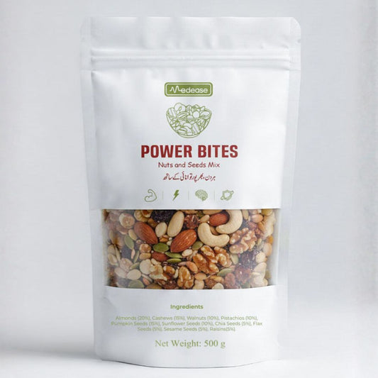 Organic Power Bites - Nuts & Seeds Mix | (Almonds, Cashews, Walnuts, Pistachios, Pumpkin & Seeds) 500g