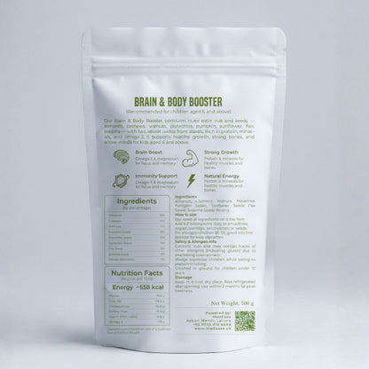 Organic Brain & Body Booster – Smart Mix of Nuts & Seeds for Kids | 500g - Medease