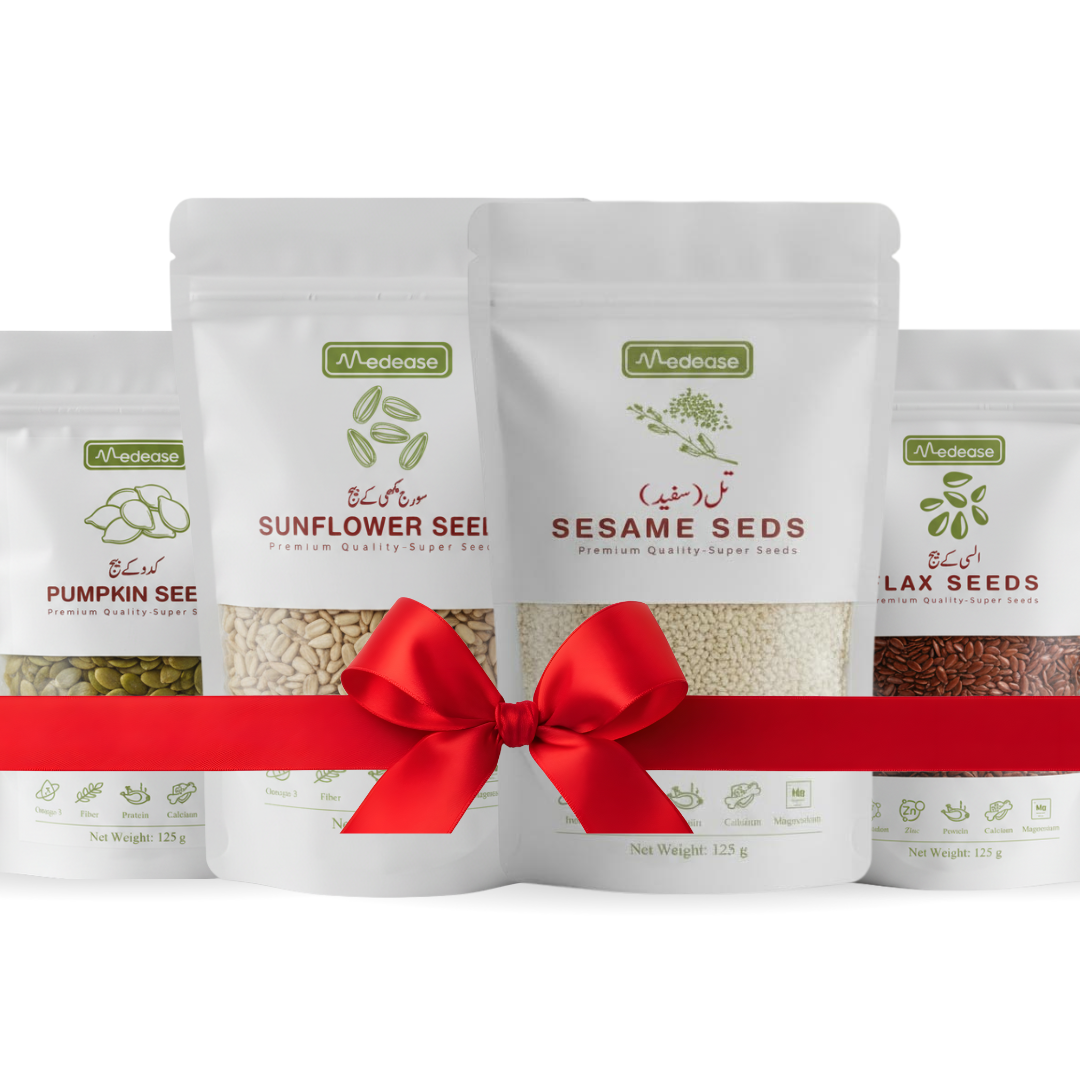PCOS Seed Cycling Kit – Natural Hormone Balance with Flax, Pumpkin, Sunflower & Sesame Seeds